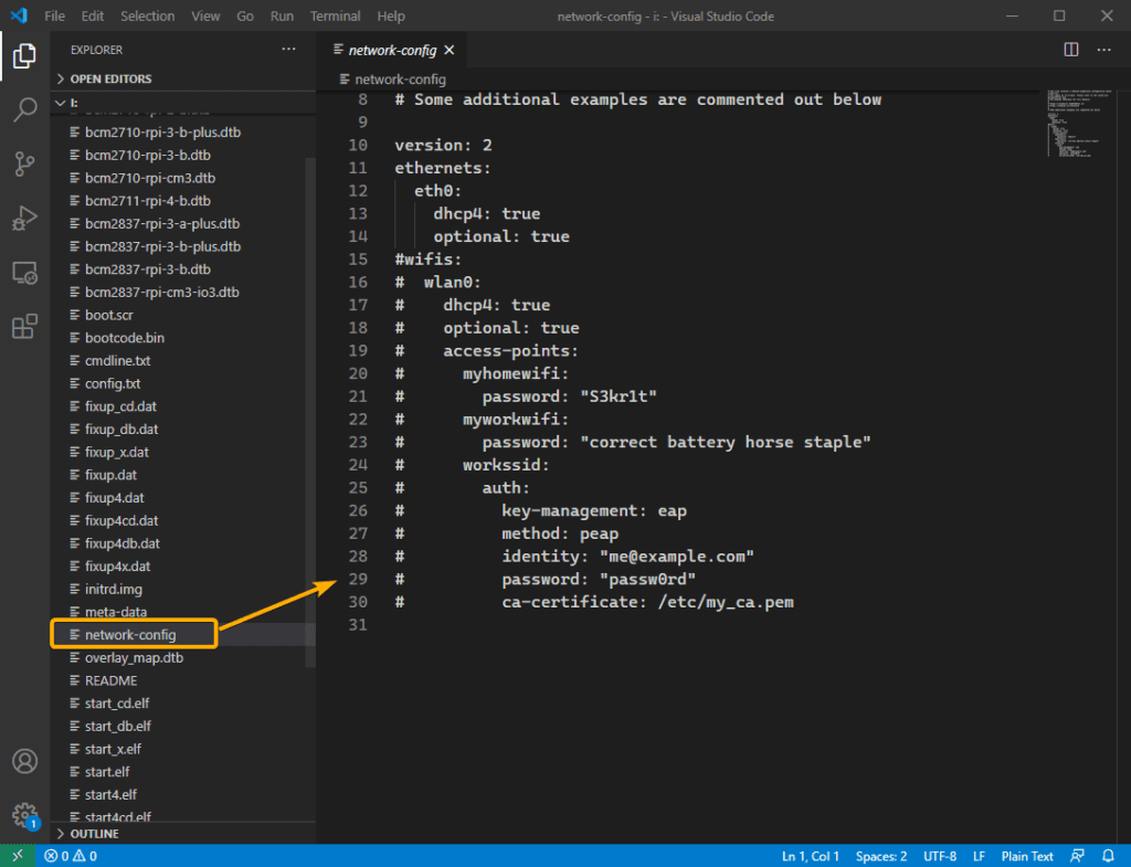 wifi connectivity - network config file