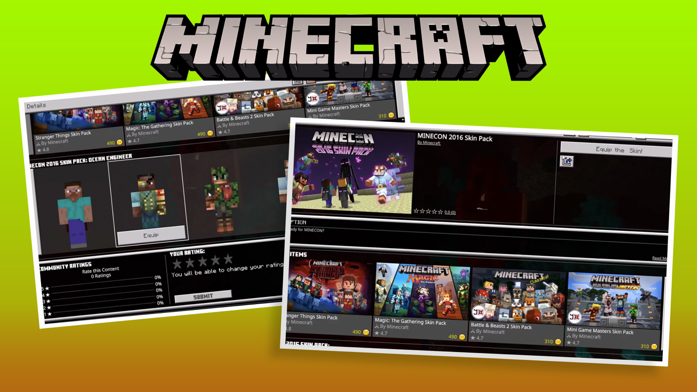 Minecraft: Pocket Edition' Minecon Skins Available Now, Get Them